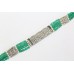 925 Sterling Silver Natural green onyx malachite gem stone Bracelet 7.9'